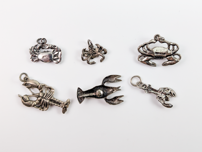 Lot of Sterling Silver Ocean/Sea Life Animals Charms - Choose by Charm! - Stamped and Tested Sterling - Dolphins, Lobsters, Crabs