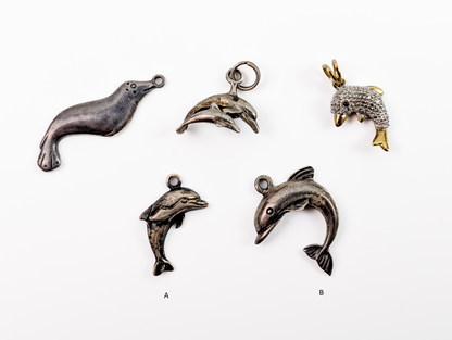 Lot of Sterling Silver Ocean/Sea Life Animals Charms - Choose by Charm! - Stamped and Tested Sterling - Dolphins, Lobsters, Crabs
