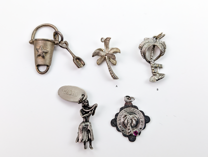 Lot of Sterling Silver Beach/Island Life Charms - Choose by Charm! - Stamped and Tested Sterling - Suns, Palm Trees, Pineapples