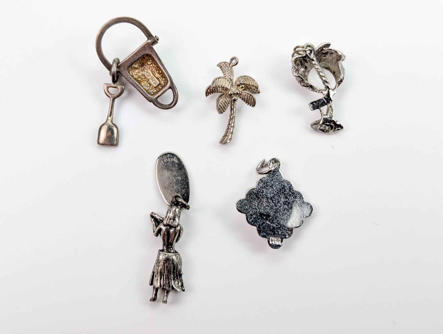 Lot of Sterling Silver Beach/Island Life Charms - Choose by Charm! - Stamped and Tested Sterling - Suns, Palm Trees, Pineapples