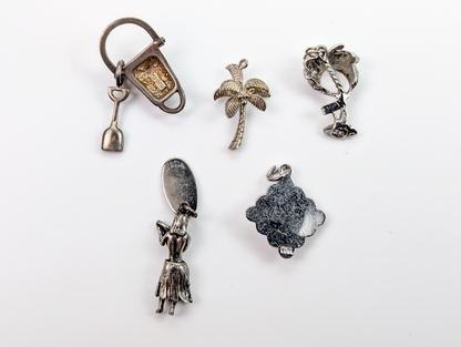 Lot of Sterling Silver Beach/Island Life Charms - Choose by Charm! - Stamped and Tested Sterling - Suns, Palm Trees, Pineapples
