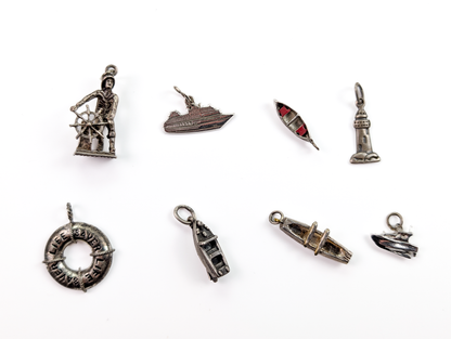 Lot of Sterling Silver Nautical Boating Charms - Choose by Charm! - Stamped and Tested Sterling - Sailboats, Cruises, Lighthouses, Anchors