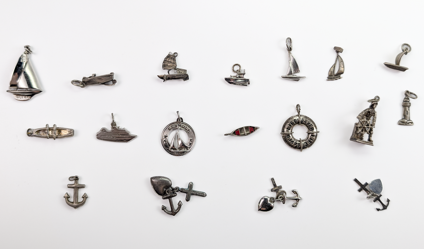 Lot of Sterling Silver Nautical Boating Charms - Choose by Charm! - Stamped and Tested Sterling - Sailboats, Cruises, Lighthouses, Anchors