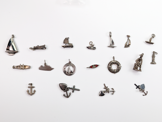 Lot of Sterling Silver Nautical Boating Charms - Choose by Charm! - Stamped and Tested Sterling - Sailboats, Cruises, Lighthouses, Anchors