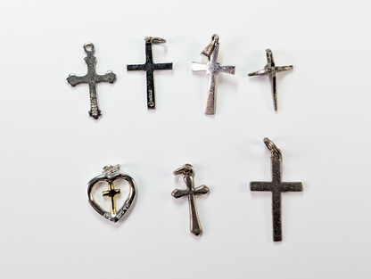 Sterling Silver Religious Charms - Choose by Charm! - Stamped and Tested Sterling - Crosses, Doves, Hands of Prayer