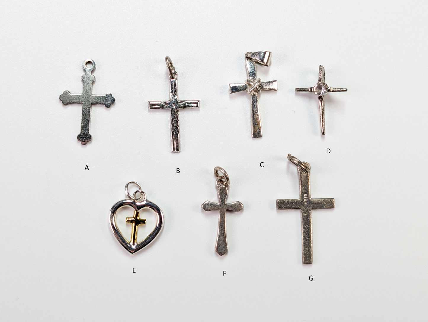 Sterling Silver Religious Charms - Choose by Charm! - Stamped and Tested Sterling - Crosses, Doves, Hands of Prayer