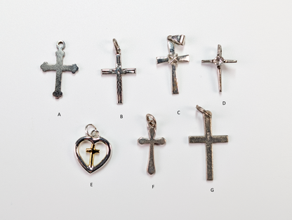 Sterling Silver Religious Charms - Choose by Charm! - Stamped and Tested Sterling - Crosses, Doves, Hands of Prayer