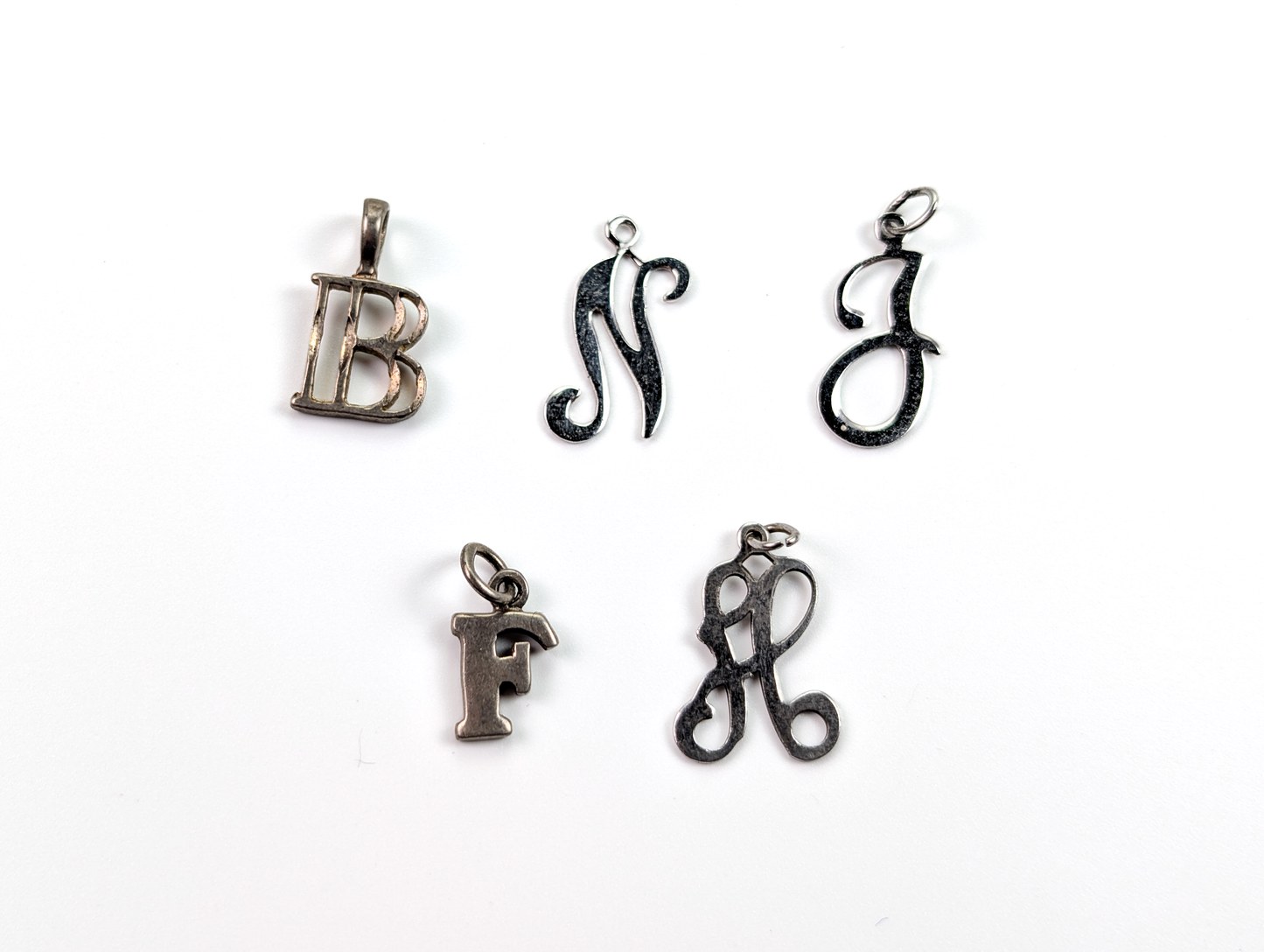 Sterling Silver Words/Initials/Symbols Charms - Choose by Charm! - Stamped and Tested Sterling - I Love You, Cash, Cursive