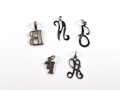 Sterling Silver Words/Initials/Symbols Charms - Choose by Charm! - Stamped and Tested Sterling - I Love You, Cash, Cursive
