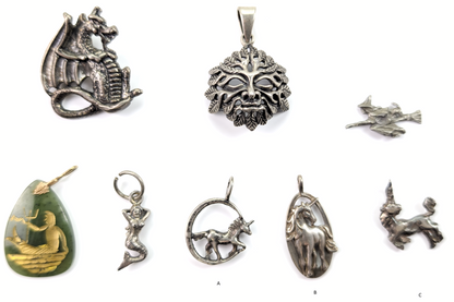 Sterling Silver Fantasy Charms - Choose by Charm! - Stamped and Tested Sterling - Dragons, Mermaids, Witches