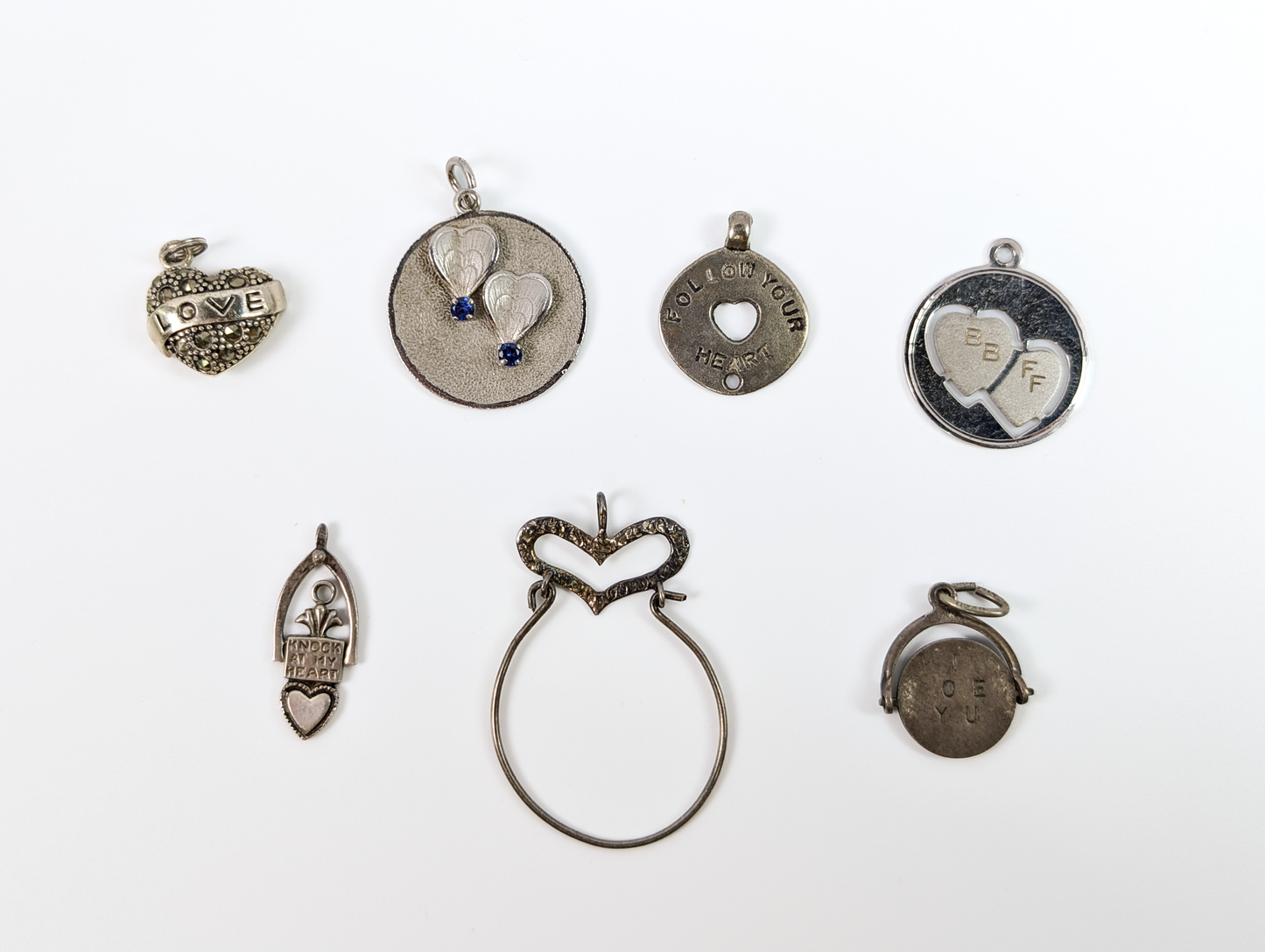 Sterling Silver Hearts and Love Charms - Choose by Charm! - Stamped and Tested Sterling - Open Hearts, Heart Lockets, I love You