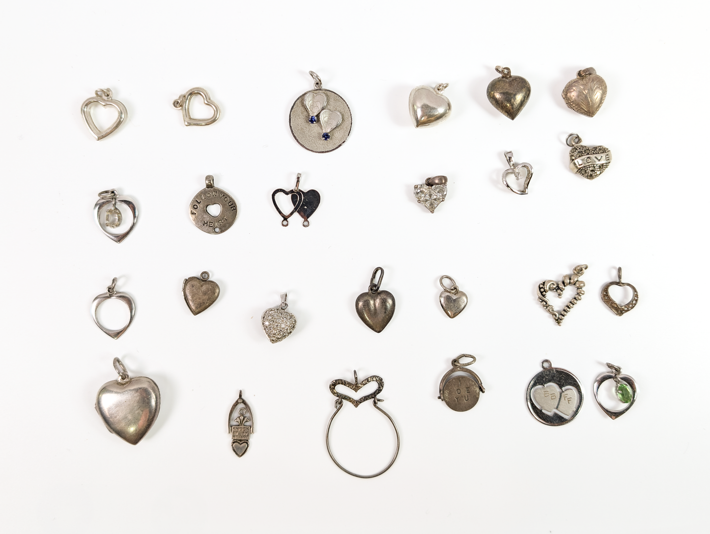 Sterling Silver Hearts and Love Charms - Choose by Charm! - Stamped and Tested Sterling - Open Hearts, Heart Lockets, I love You