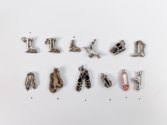 Sterling Silver Shoe Charms - Choose by Charm! - Stamped and Tested Sterling - Ballet Slippers, Heels, Boots