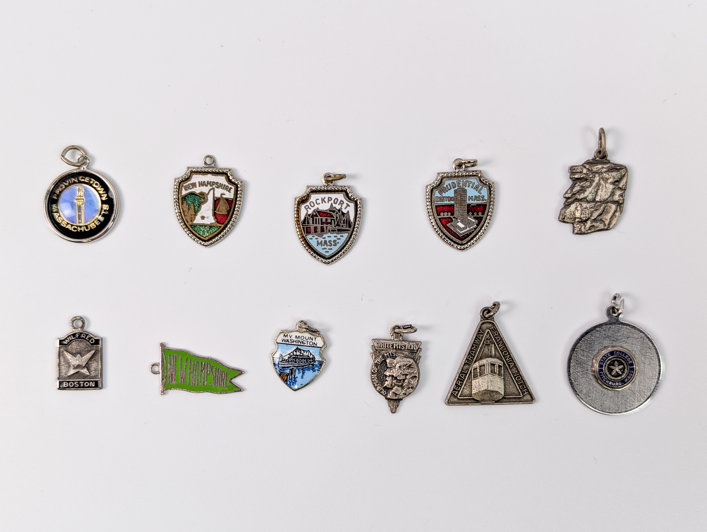 Sterling Silver New England Charms - Choose by Charm! - Stamped and Tested Sterling - Massachusetts, New Hampshire, Old man on Mountain