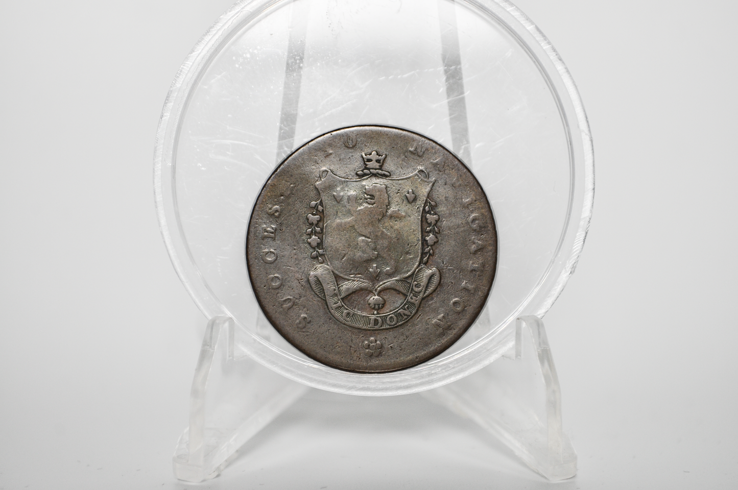 Manchester 1793 Half Penny - Merchant Token - Antique UK Coin - ha'penny 1793- United Kingdom Emergency Coinage