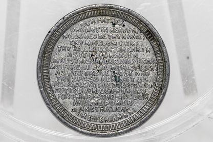 Rare UK Issue Token Lords Prayer - Nice Condition - Religious Tokens - Aluminum Coin