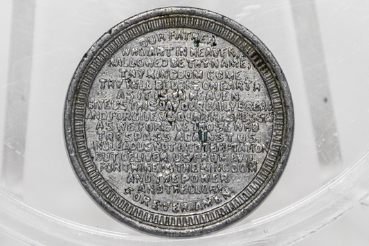 Rare UK Issue Token Lords Prayer - Nice Condition - Religious Tokens - Aluminum Coin