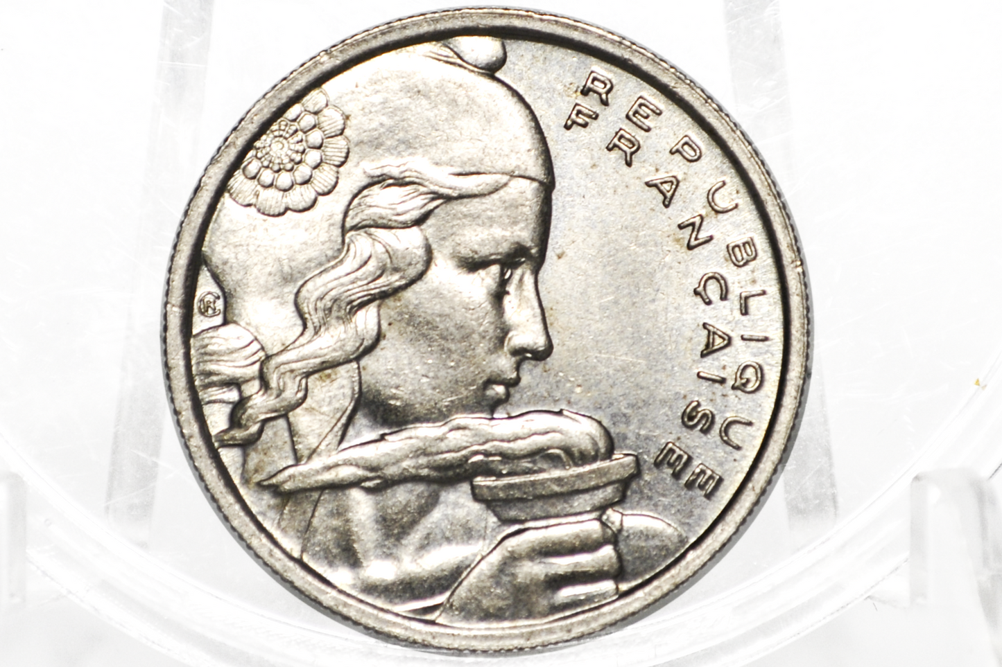 1958-B French 100 Francs Coin - UNC - Rarer Date - One Hundred Franc Coin 1958 France - French Coins