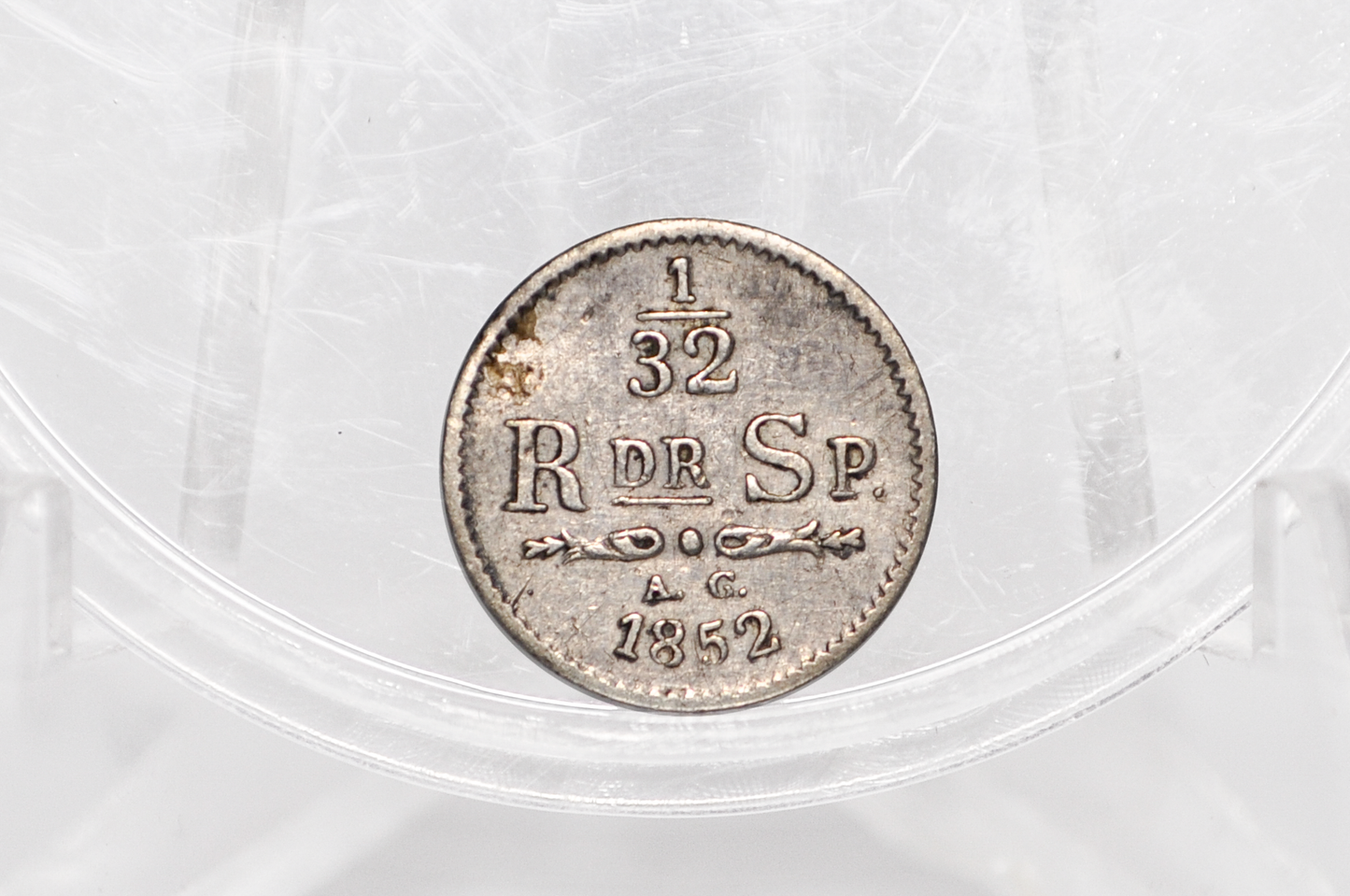 1852 Swedish 1/32 Riksdaler Coin - 480,000 Mintage - King Oscar I - Great for Birthdays, Collections