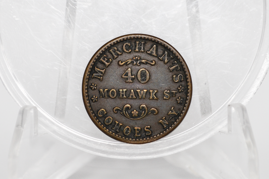 1863 Indian Head Civil War Token - Alden & Frink - Merchant CWT - 40 Mohawk Street Cohoes NY