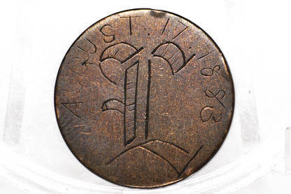 1888 Indian Head Love Token - Initialed T - Unique Handmade Love Token
