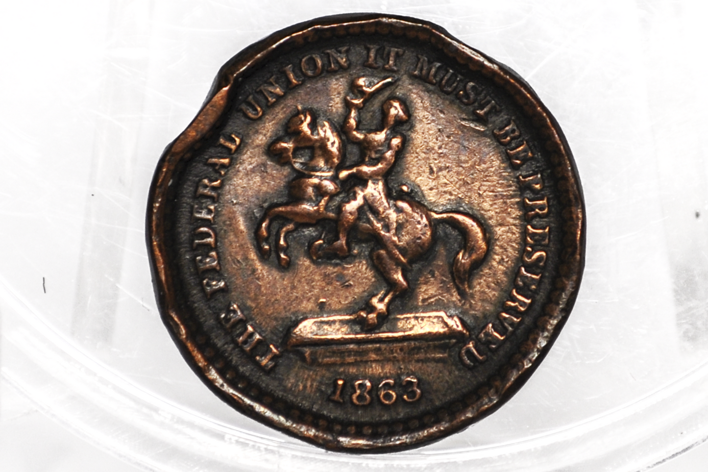 1863 Civil War Token - Our Union - Patriotic CWT - The Federal Union Must be Preserved