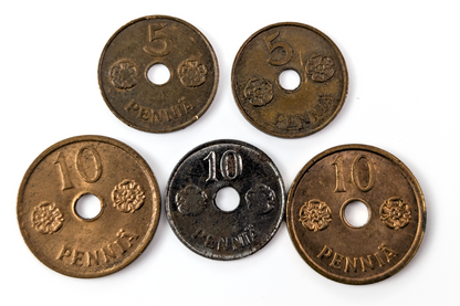 Collection of Finland 5, 10, & 25 Pennia - Copper and Iron Variants - Vintage Finnish Pennia - Finnish Coin Collection