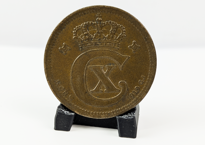 Set of 2 1919 Denmark 5 Ore Coin - Bronze and Iron Coins - AU Condition - WW1 Collectible - Great for Birthdays, Collections