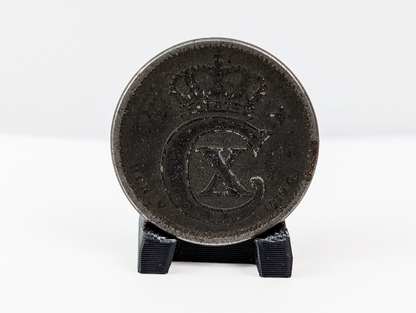Set of 2 1919 Denmark 5 Ore Coin - Bronze and Iron Coins - AU Condition - WW1 Collectible - Great for Birthdays, Collections