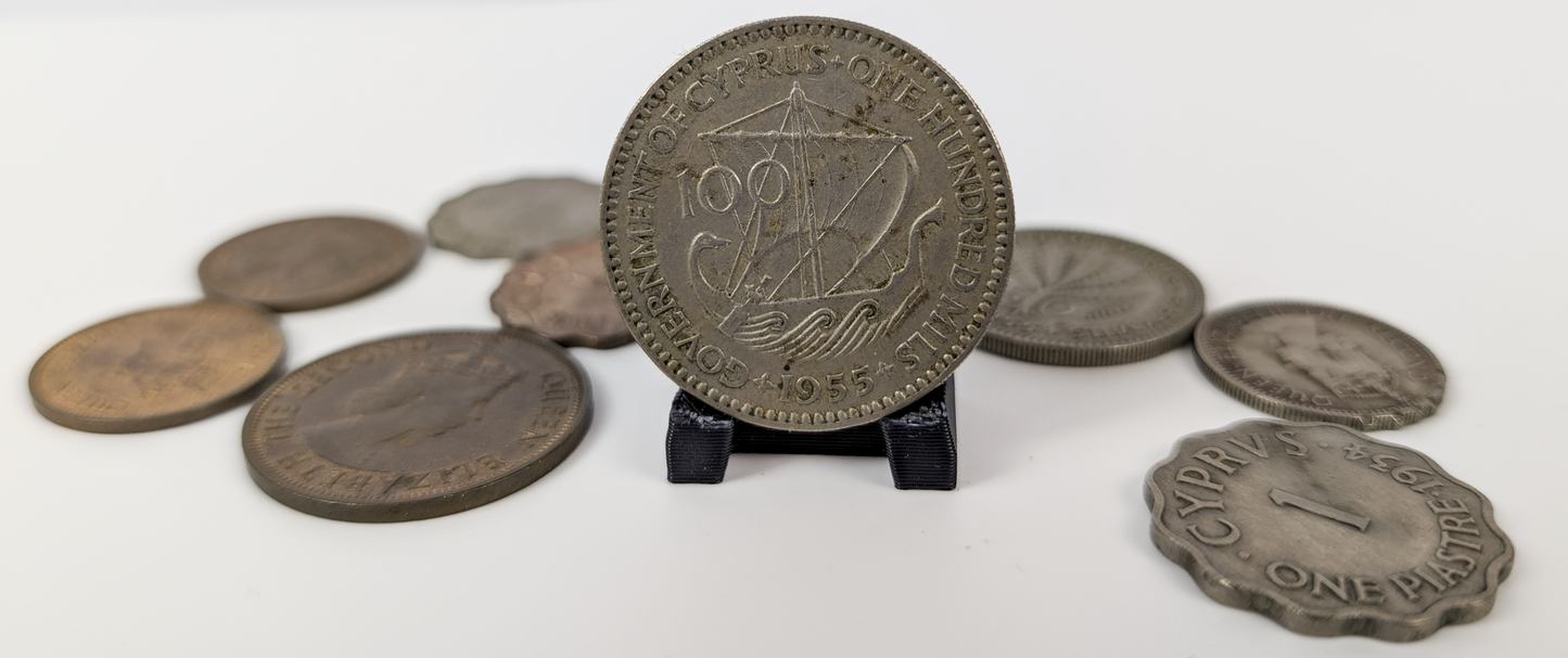 Collection of Cyprus Piastre and Mils Coins - Varying Dates and Denominations - 1934-1955 - Vintage Cyprus Coins