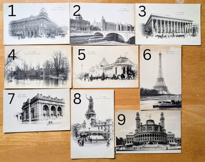Antique Tour of Paris Black and White Postcards - 19 Famous Parisian Sights to Choose From! - Vintage 1900s Paris Postcards