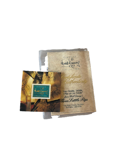 Walt Disney Classics Collection figurine With (COA) WDCC Disney Classics Fiddler Three Little Pigs