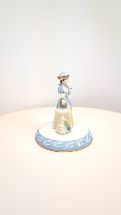 1998 Avon Mrs. Albee Award MINI Porcelain Figurine - 3.25", With Dome - Like New, No Box - Avon Presidents Club Miniature Award 1998