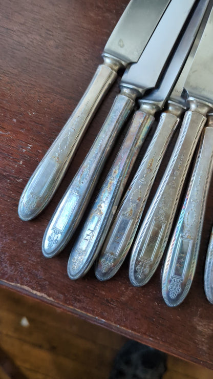 Grosvenor 1921 Oneida Community Plate Dinner Set - Stamped and Tested Silverplate - Knives, Forks, and Spoons - 48 pieces - Dinner Parties