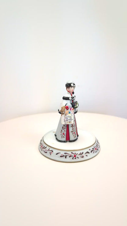 1999 Avon Mrs. Albee Award MINI Porcelain Figurine - 3.25", With Dome - Like New, No Box - Avon Presidents Club Miniature Award 1999