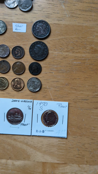 Huge Coin Lot - Silver, Indian Heads, Wheats, Proofs, Old Coins - Check it out! Discount Coin Lot! Great Deal!