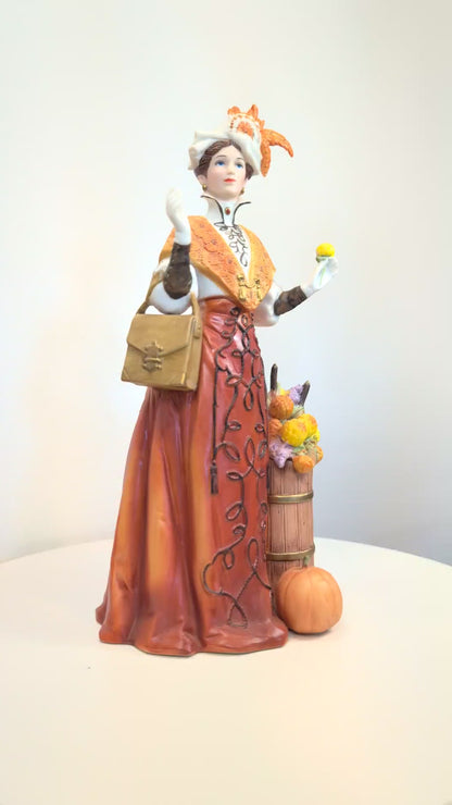 1991 Avon Mrs. Albee Award Porcelain Figurine - Autumn Dress - Like New, No Box - Avon Presidents Club Award 1991
