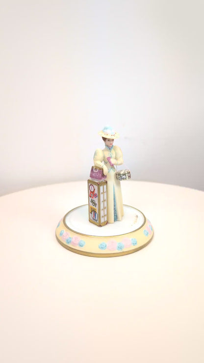 2002 Avon Mrs. Albee Award MINI Porcelain Figurine - 3.25", With Dome - Like New, No Box - Avon Presidents Club Miniature Award 2002