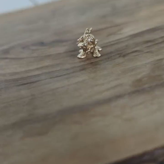 Adorable 14K Gold Cocker Spaniel Bobblehead Charm - Stamped 14K - Gold Charm - Yellow Gold Charm - Bobblehead Cocker Spaniel Charm