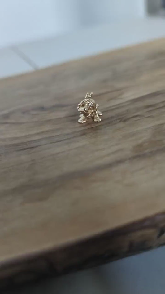 Adorable 14K Gold Cocker Spaniel Bobblehead Charm - Stamped 14K - Gold Charm - Yellow Gold Charm - Bobblehead Cocker Spaniel Charm