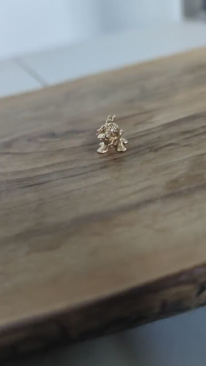 Adorable 14K Gold Cocker Spaniel Bobblehead Charm - Stamped 14K - Gold Charm - Yellow Gold Charm - Bobblehead Cocker Spaniel Charm