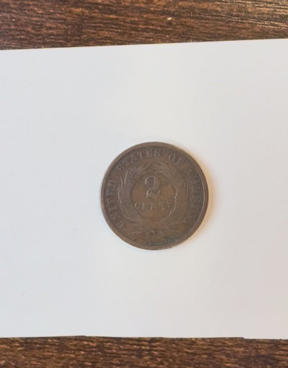 1865 Two Cent Rotated Die Error Rare Coin - Unique Misaligned Obverse/Reverse 1800s Two Cent