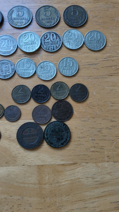 Huge Russian Coin Collection! Over 100 Coins, Some Silver, Various Denominations & Years - 1, 2, 3, 5, 10, 15, 20 Kopeks & More! USSR Soviet Russia Coins - Historical Coins