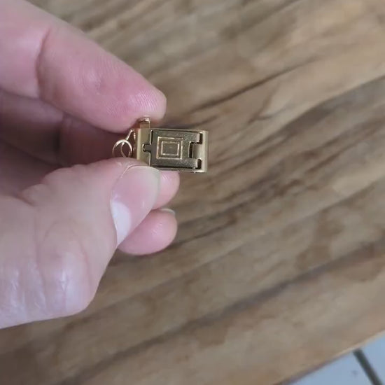 Vintage 14K Gold Camera Moveable Lens Charm - Stamped 14K - Gold Charm - Yellow Gold Charm - Moveable Charms