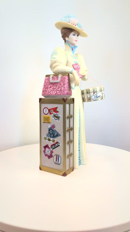 2002 Avon Mrs. Albee Award Porcelain Figurine - The Traveler - Like New, No Box - Avon Presidents Club Award 2002