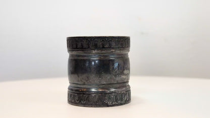 Silverplated Victorian Arch Pattern Napkin Ring - Tested Silverplated - Signed "Carrie" - Victorian Silverware