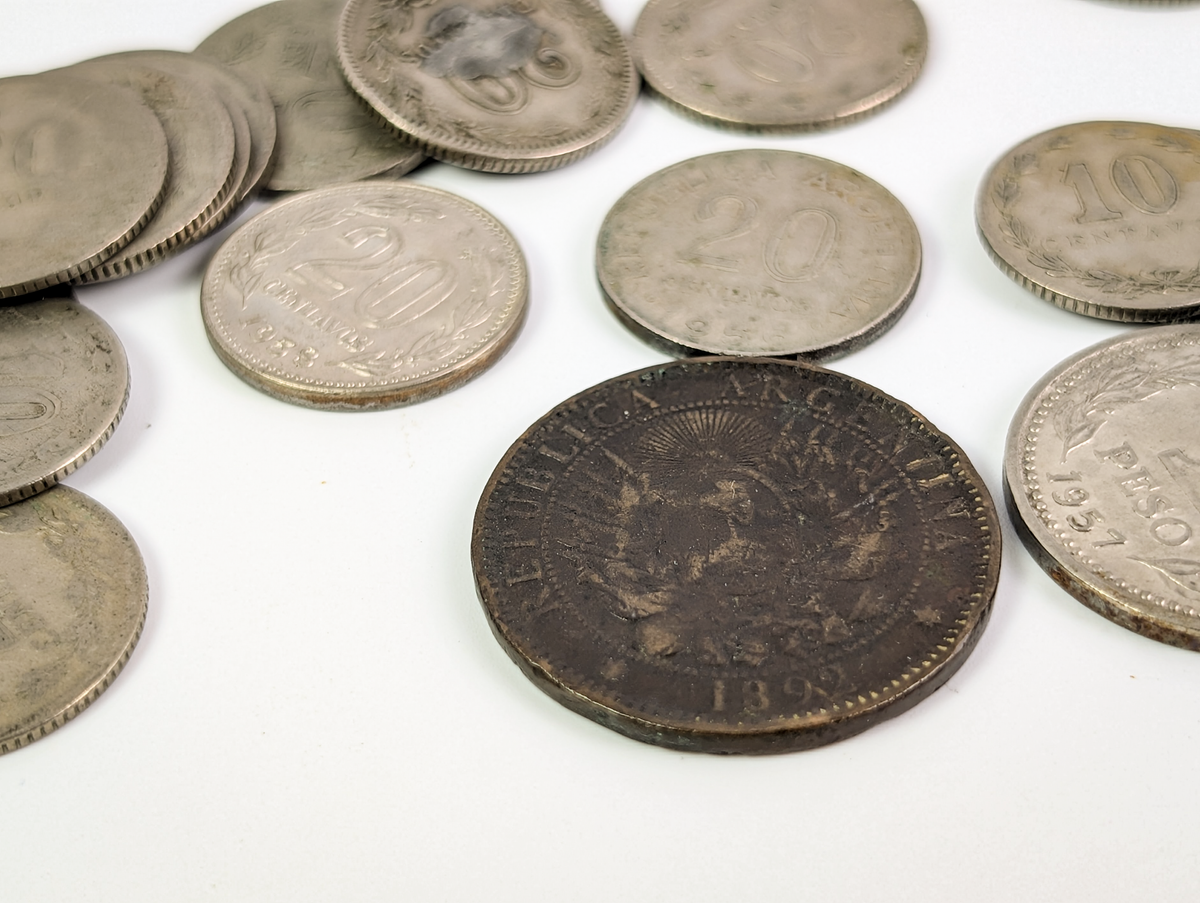 Mixed Argentine Republic Foreign Currency Coin Lot Vintage Centavos - Large Vintage Argentine Republic Coin Collection