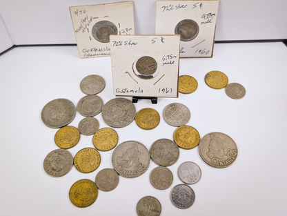Mixed Guatemala Foreign Currency Coin Lot Vintage Centavos - Large Vintage Guatemala Coin Collection