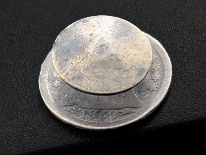 1853 Love Token Button - Initials "BA" - Arrows Adjacent From Date - Antique Love Token Button