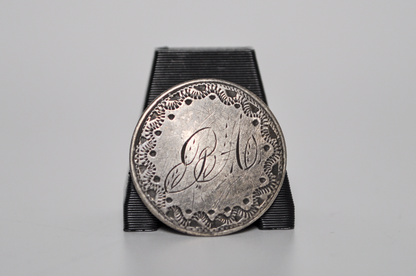 1853 Love Token Button - Initials "BA" - Arrows Adjacent From Date - Antique Love Token Button